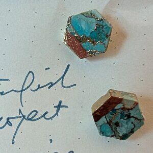 Oasis Turquoise and Gold Studs